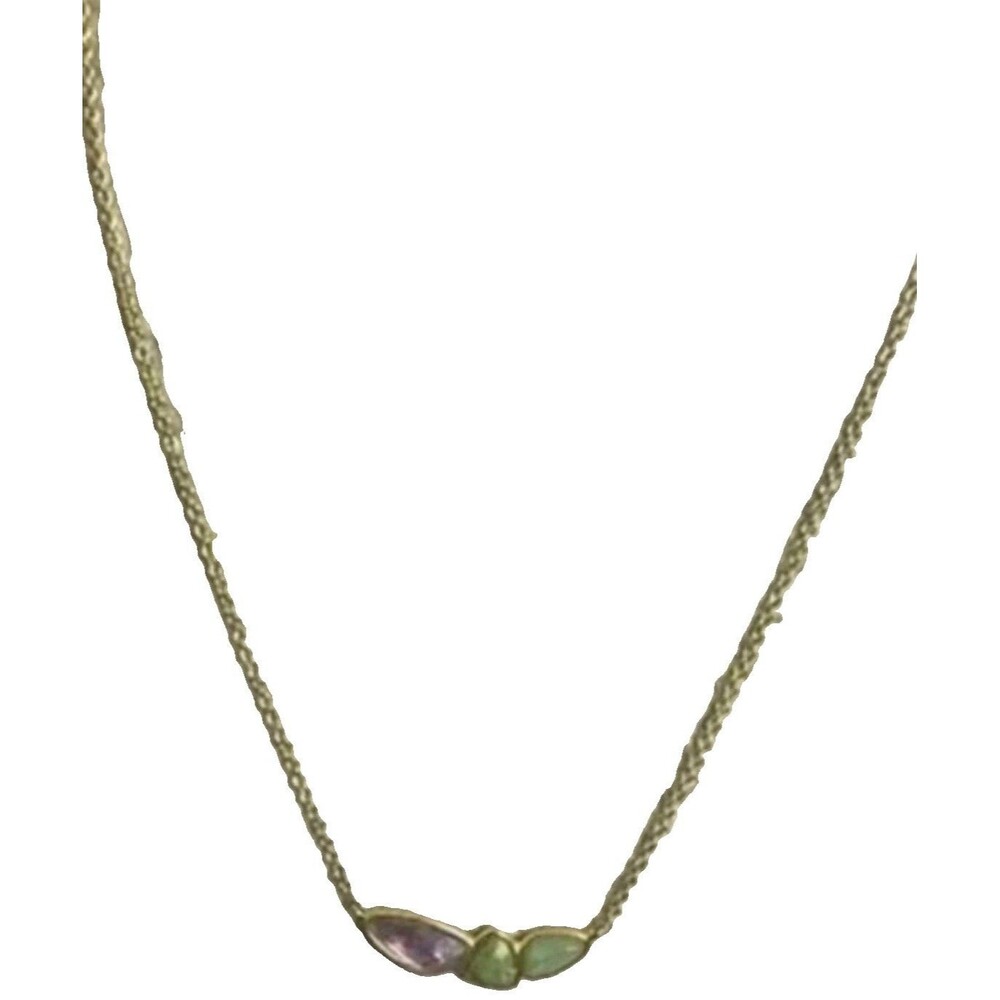 Kendra Scott Gold Tone 3 Stone Pendant Necklace 7.5”